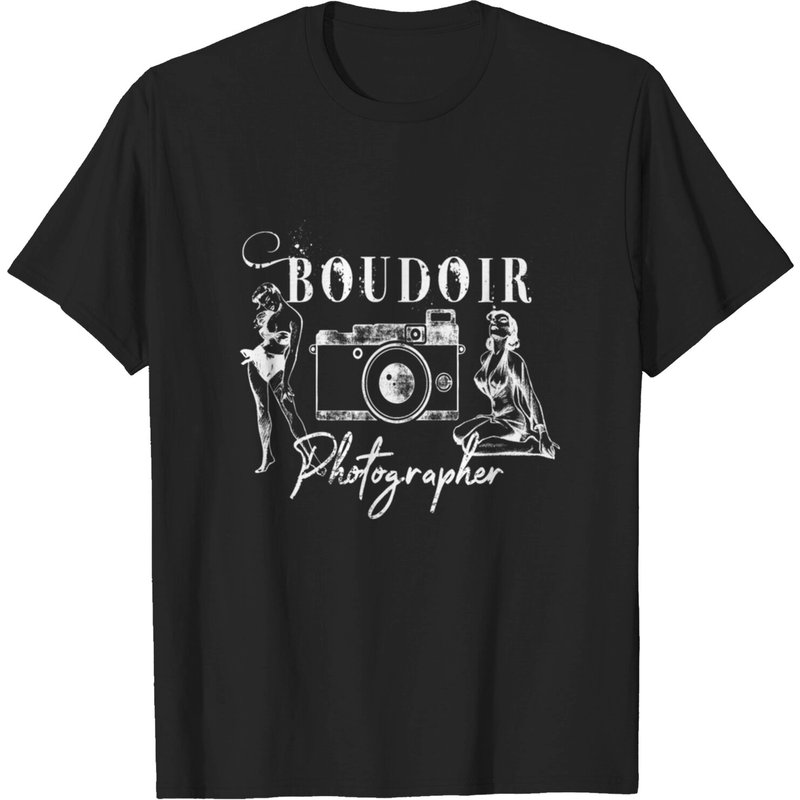 Boudoir Photographer T-Shirt for Men in Black