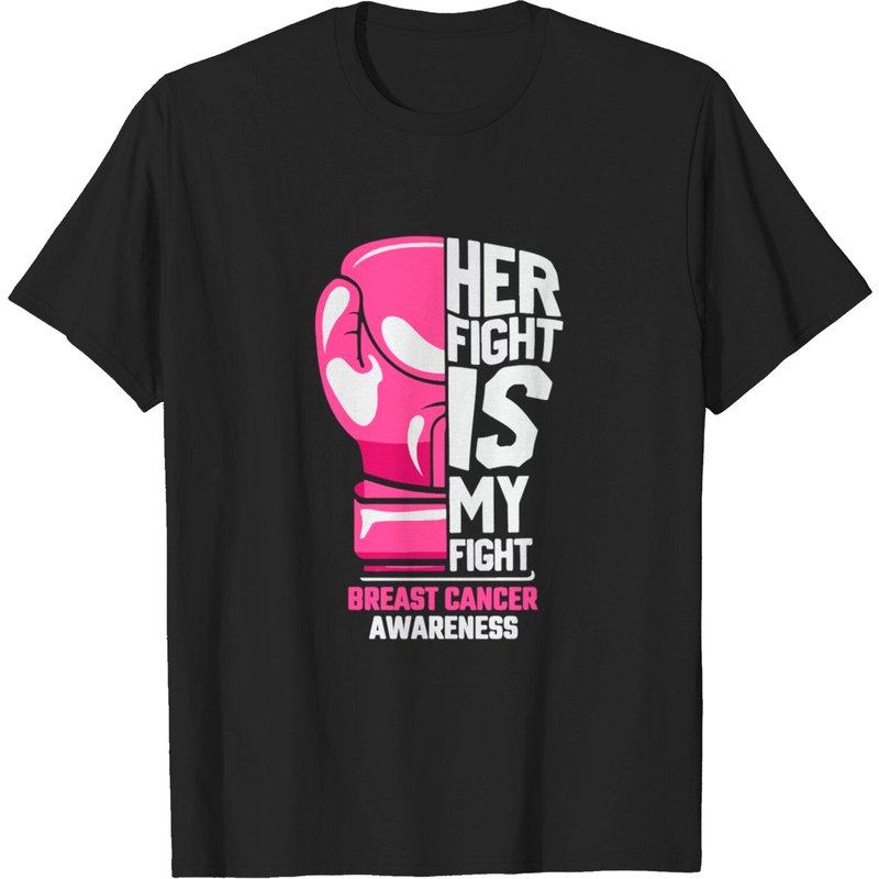 Her Fight Is My Fight Breast Cancer Boxing Glove T-shirt for Men — Mens T Shirts
