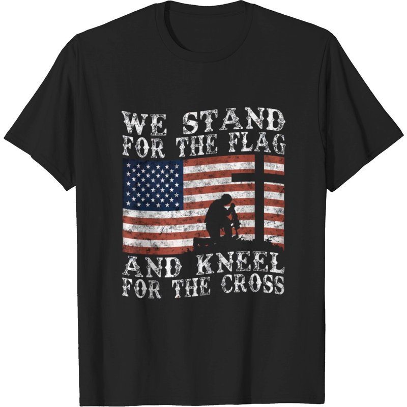 T-shirt I Stand For The Flag And Kneel For The Cross Zip G — T-shirts pour hommes