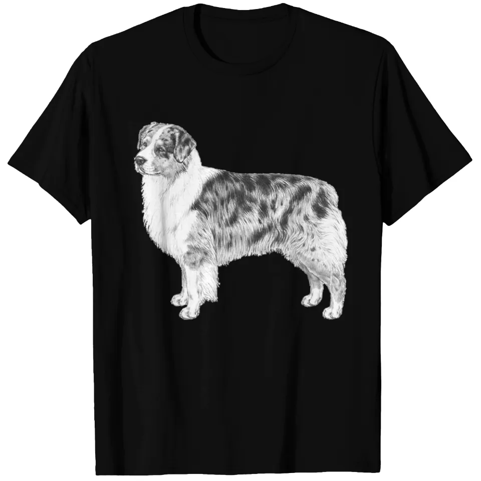 Australian Shepherd Breed 2 Men's T-Shirt in Black — Mens T Shirts
