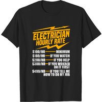 Electrician Hourly Rate T-shirt for Men