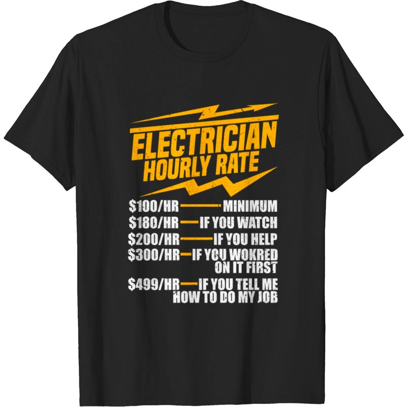 T-shirt Taux Horaire Électricien pour Hommes — T-shirts pour hommes