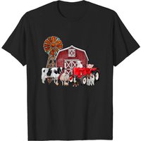 Farm Animals T-Shirt for Men in Black