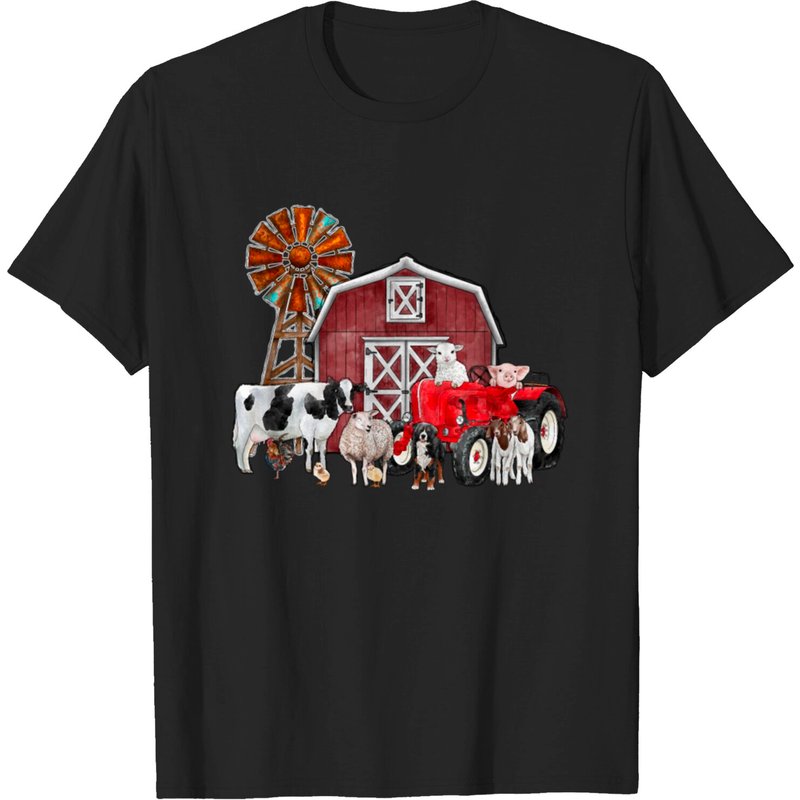T-shirt Animaux de Ferme pour Hommes en Noir — T-shirts pour hommes