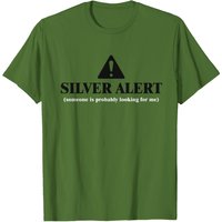 Silver Alert T-shirt for Men in Black