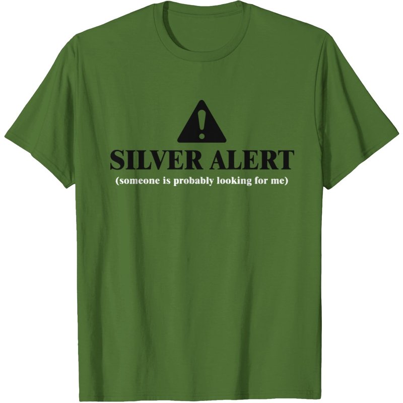 T-shirt Silver Alert pour hommes en noir — T-shirts pour hommes