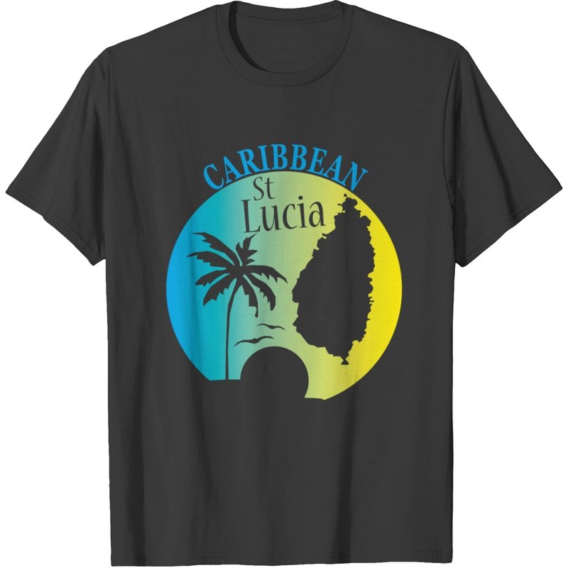 T-shirt pour hommes St Lucia en noir