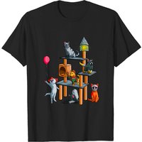 Funny Cat Horror Movies Halloween T-Shirt for Men