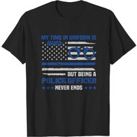 Retired Police Law Enforcement Thin Blue Line T-shirt for Men