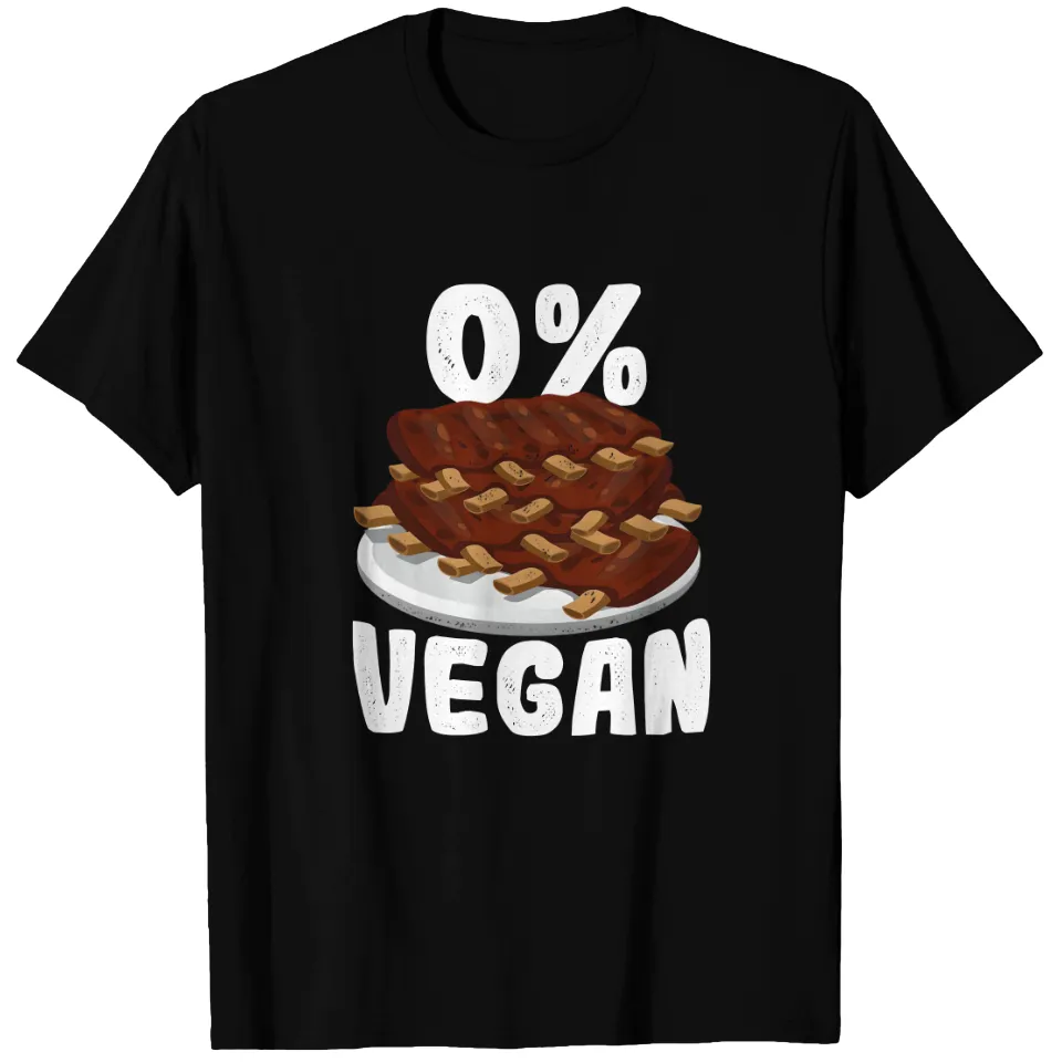 0% Vegan for Meat Lover Men's Heavyweight T-Shirt - Black — Mens T Shirts