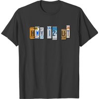 T-shirt avec lettres de plaque d'immatriculation Route Highway 12 Utah USA