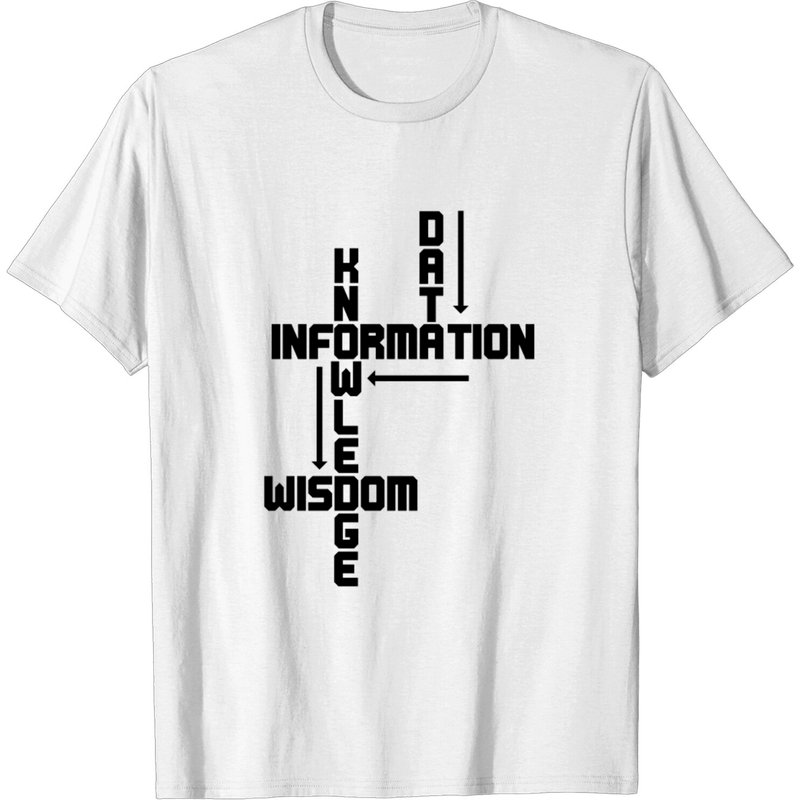 T-shirt pour hommes « The Way From Data To Wisdom » avec motif de mots croisés