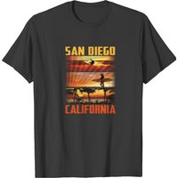 California San Diego Beach T-Shirt for Men - Black