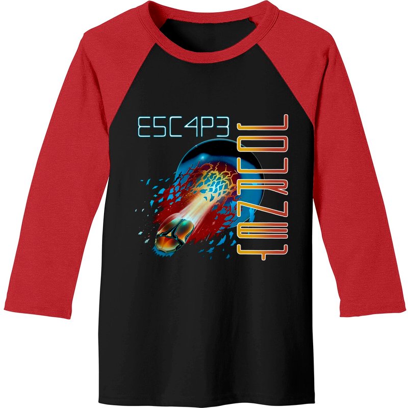 Journey Escape Men's Baseball Tees in Black/Red — Mens T Shirts