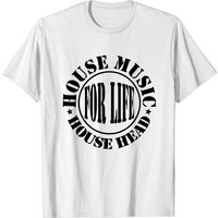 T-shirt noir House Music For Life pour hommes