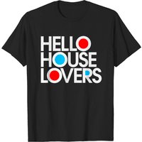 Hello House Lovers Men's T-Shirt in Black — Mens T Shirts