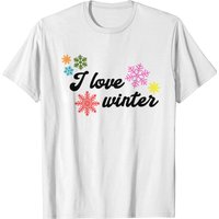 I Love Winter Colorful T-Shirt for Men