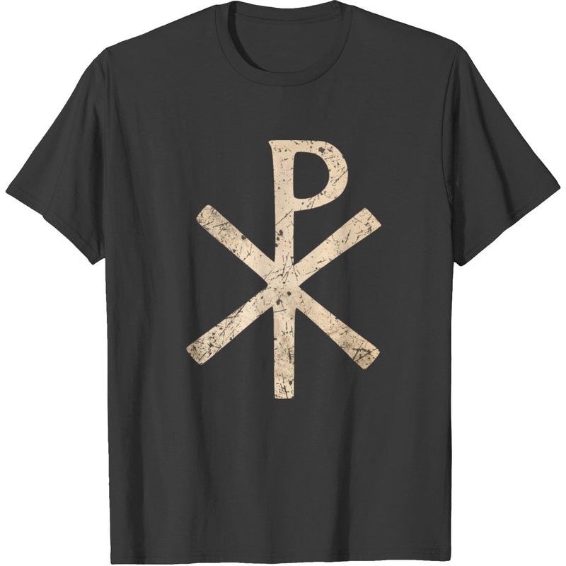 Chi Rho Christian Orthodox Christogram Symbol T-shirt for Men — Mens T Shirts