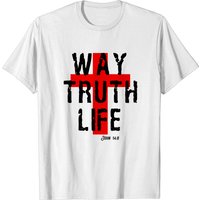Way Truth Life Christian Cross T-Shirt for Men — Mens T Shirts