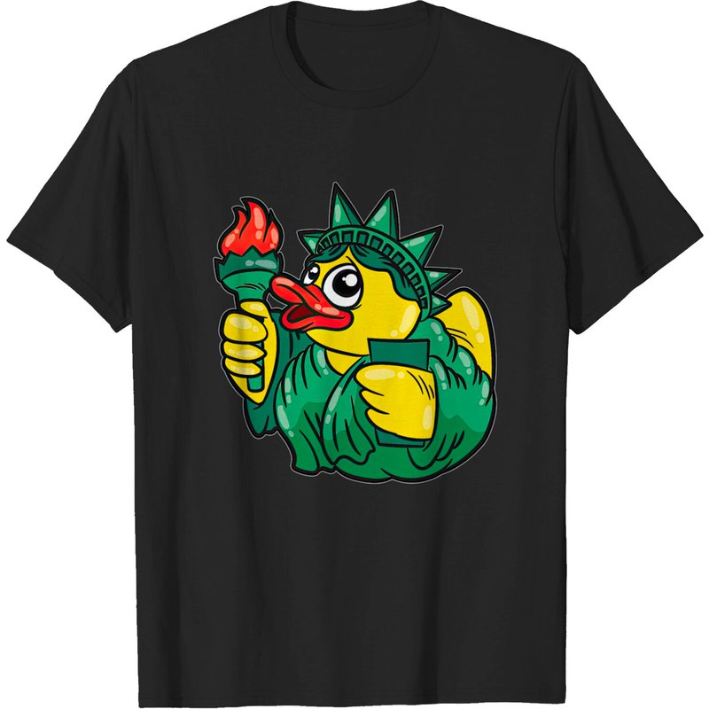 T-shirt Canard en Caoutchouc Statue de la Liberté pour Hommes — T-shirts pour hommes