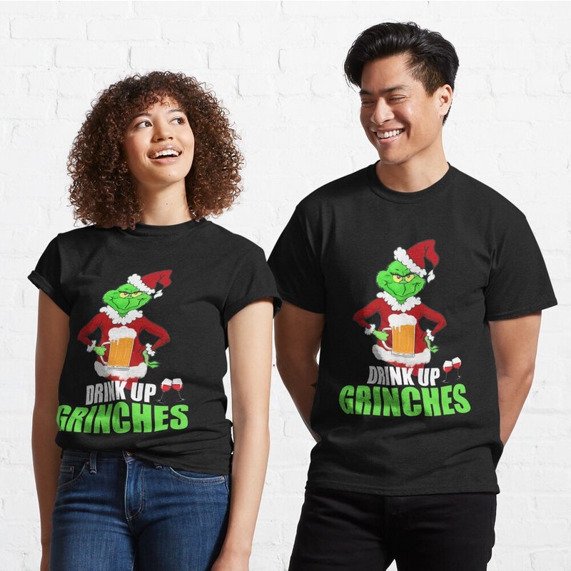 T-shirt classique Drink Up Grinches Funny Christmas pour hommes — T-shirts pour hommes