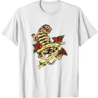 T-shirt Vintage Style Tatouage Tigre pour Hommes — T-shirts pour hommes