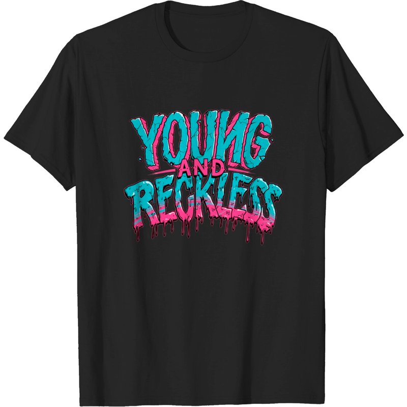 Young And Reckless Men's T-Shirt in Black — Mens T Shirts