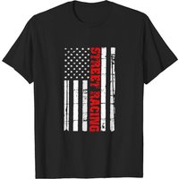 Street Racing Flag Outlaws Drag Race T-shirt for Men