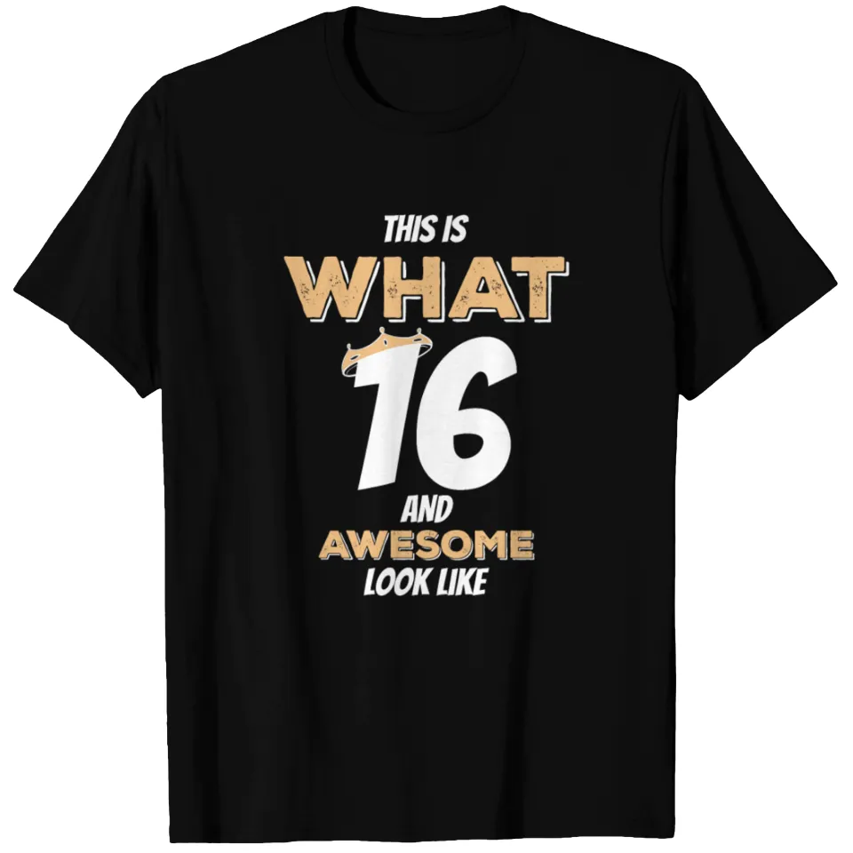 T-shirt d'anniversaire 16 ans pour garçons - T-shirt graphique noir