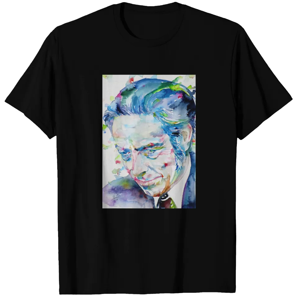 Alan Watts Watercolor Portrait T-Shirt for Men — Mens T Shirts