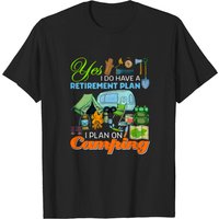 T-shirt Oui, j'ai un plan de retraite Camping pour hommes