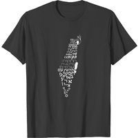 T-shirt Hatikvah Carte d'Israël Typographie pour Hommes — T-shirts pour hommes