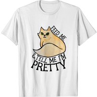 T-shirt pour hommes "Feed Me and Tell Me I'm Pretty" avec chat — T-shirts pour hommes