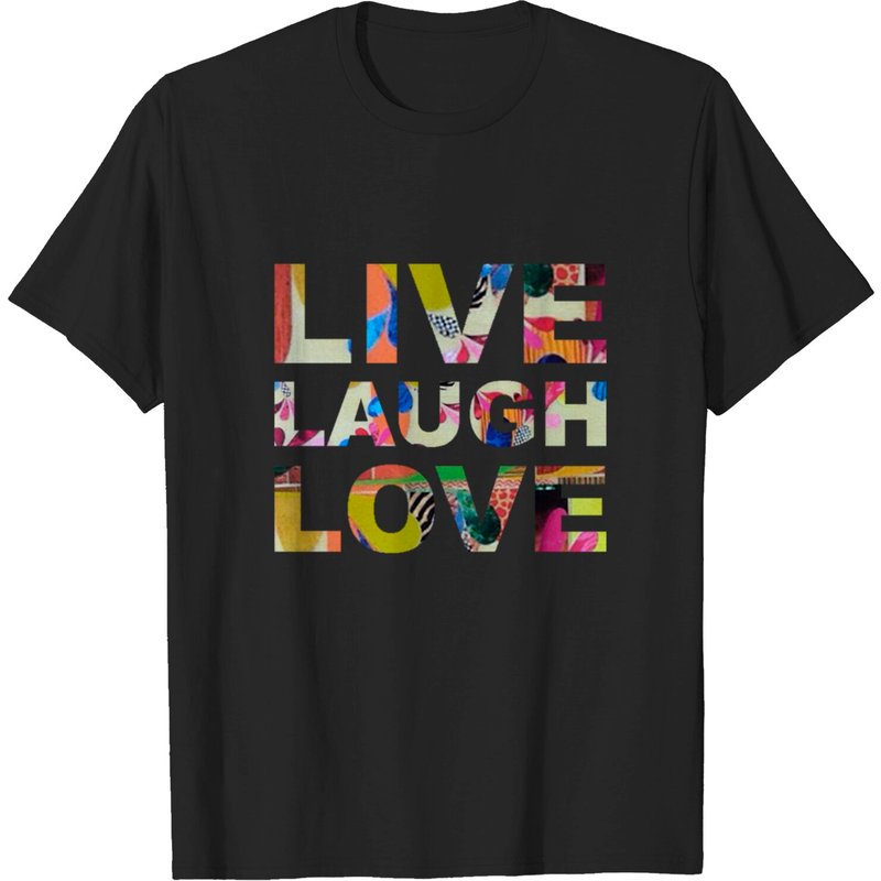 T-shirt multi Wordtease Live Laugh Love pour hommes