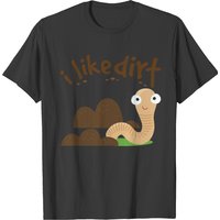 T-shirt Earthworm I Like Dirt pour hommes en noir