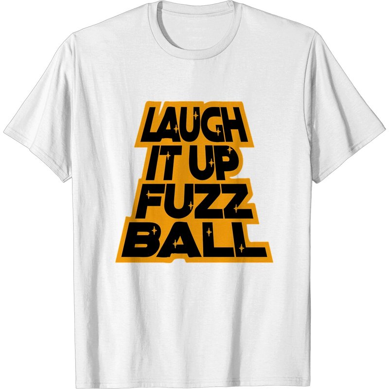 Laugh It Up Fuzzball T-shirt for Men in Black — Mens T Shirts