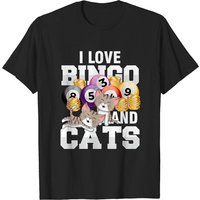 T-shirt pour hommes I Love Bingo And Cats