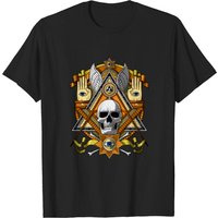 T-shirt Masonic Skull pour hommes en noir — T-shirts pour hommes