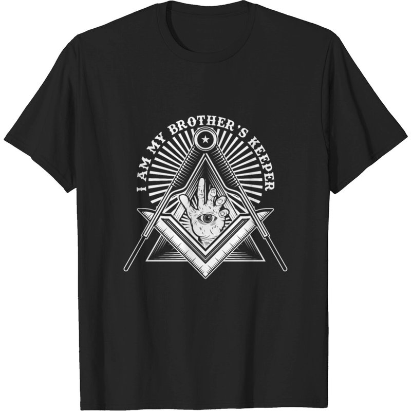 Illuminati Masonic Brothers Keeper Conspiracy T-shirt for Men