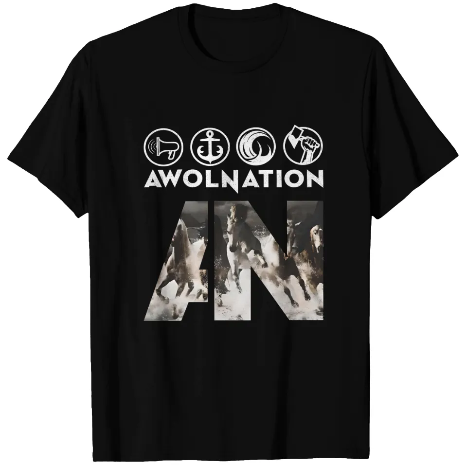 T-shirt Awolnation Run pour hommes en noir — T-shirts pour hommes
