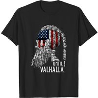 T-shirt Jusqu'à Valhalla Vikings Drapeau US pour Hommes — T-shirts pour hommes