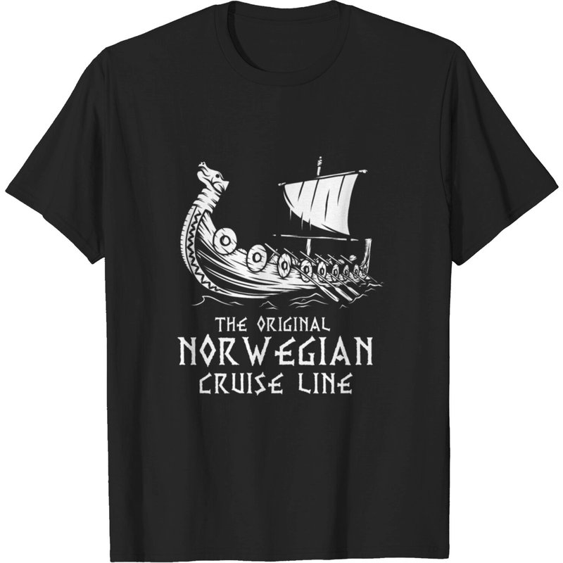 Viking Ship T-Shirt for Men with Valkyrie Quote — Mens T Shirts