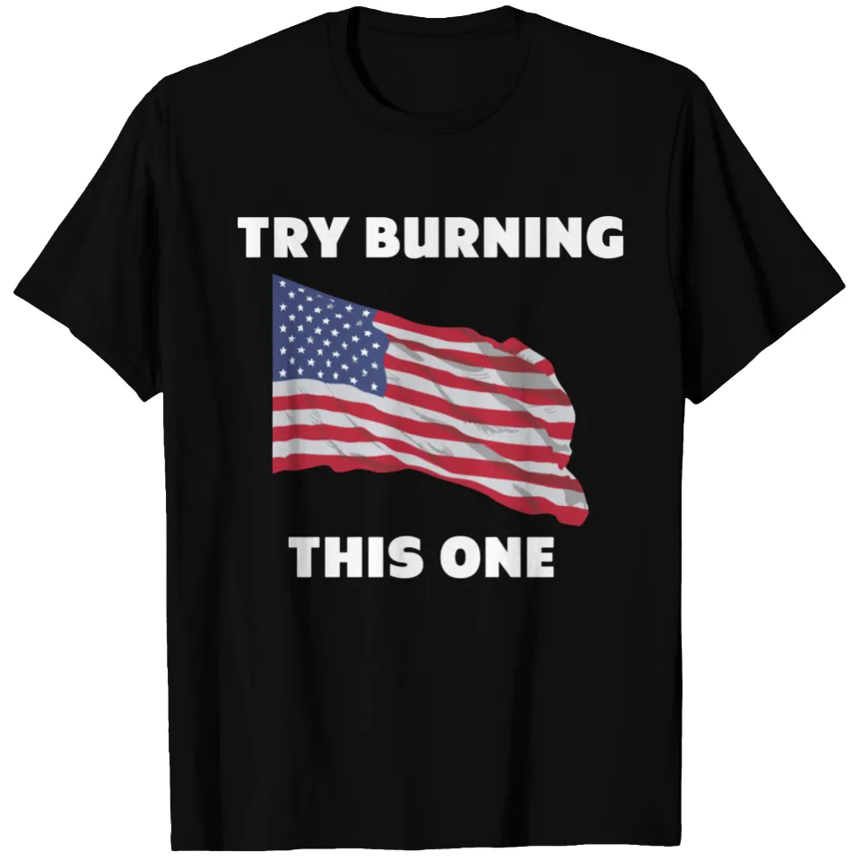 T-shirt Américain Drapeau Essayez De Brûler Celui-ci pour Hommes — T-shirts pour hommes