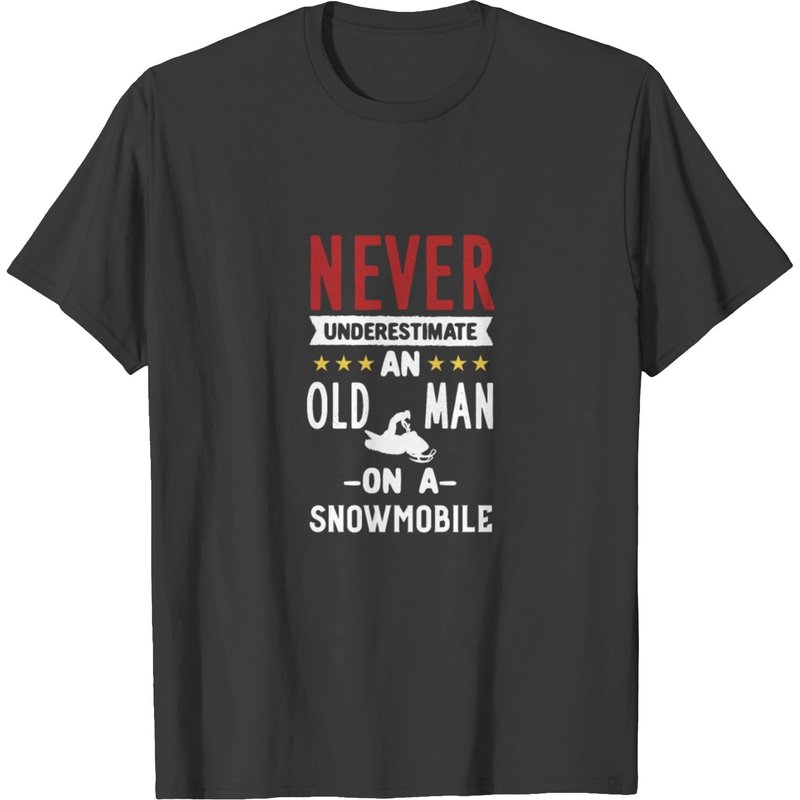 Snowmobiling Old Man On A Snowmobile T-shirt for Men — Mens T Shirts