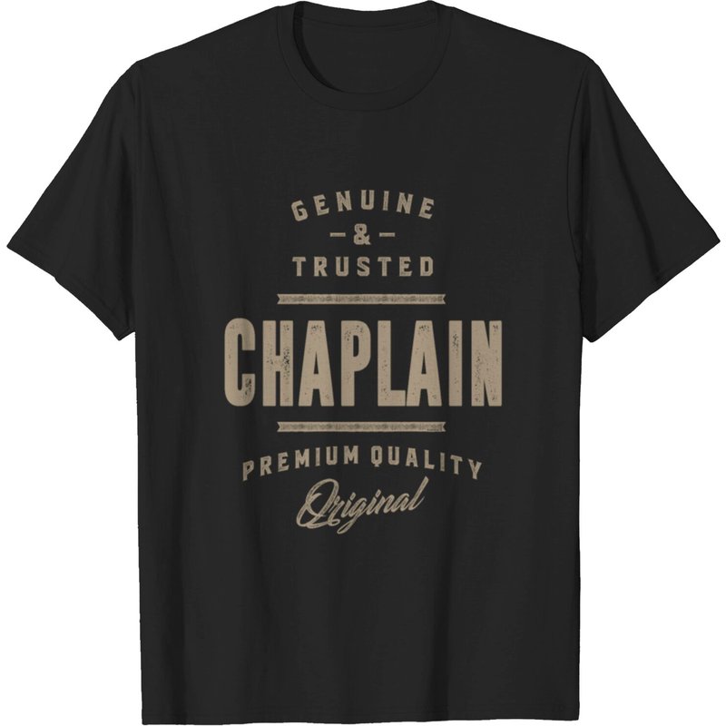 T-shirt pour hommes Genuine Chaplain en noir — T-shirts pour hommes