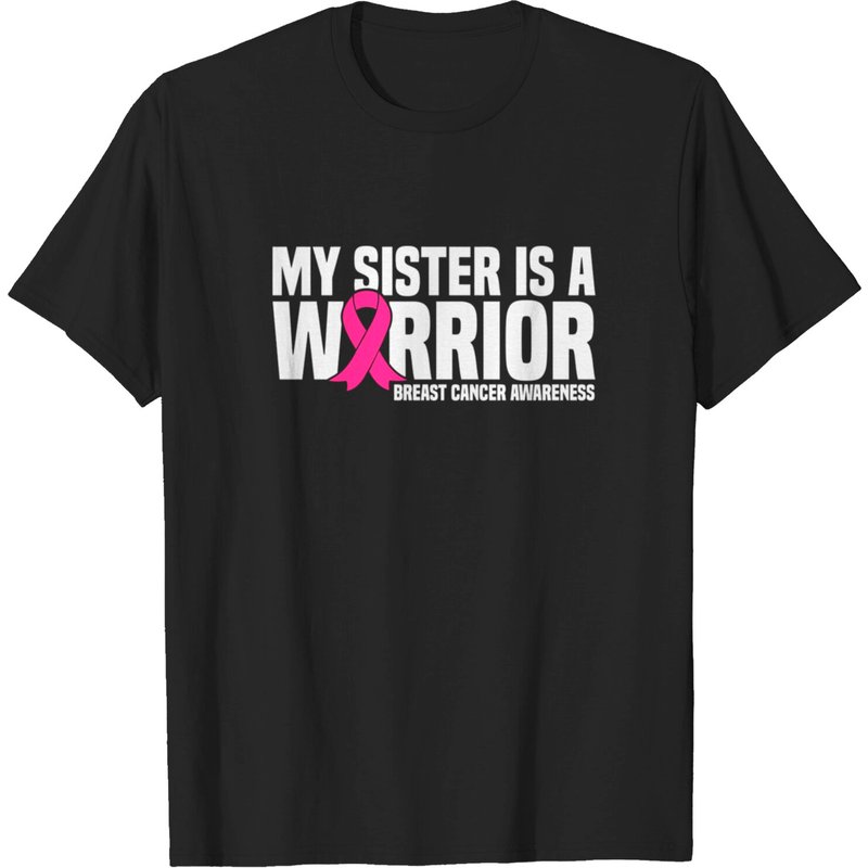 Mon Sœur Est Une Guerrière T-shirt Ruban Rose Cancer du Sein pour Hommes — T-shirts pour hommes