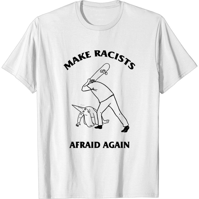 T-shirt Skateboard « Faites peur aux racistes » pour hommes — T-shirts pour hommes