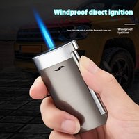 Briquet Torche Métallique de Luxe à Flamme Directe et Résistant au Vent — Accessoires de mode