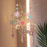 Attrape-Rêves en Cristal Flocon de Neige Iridescent pour Décor de Maison — Collier pendentif