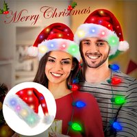 Luminous Plush Santa Hat with Integrated LEDs — Fashion Accessories